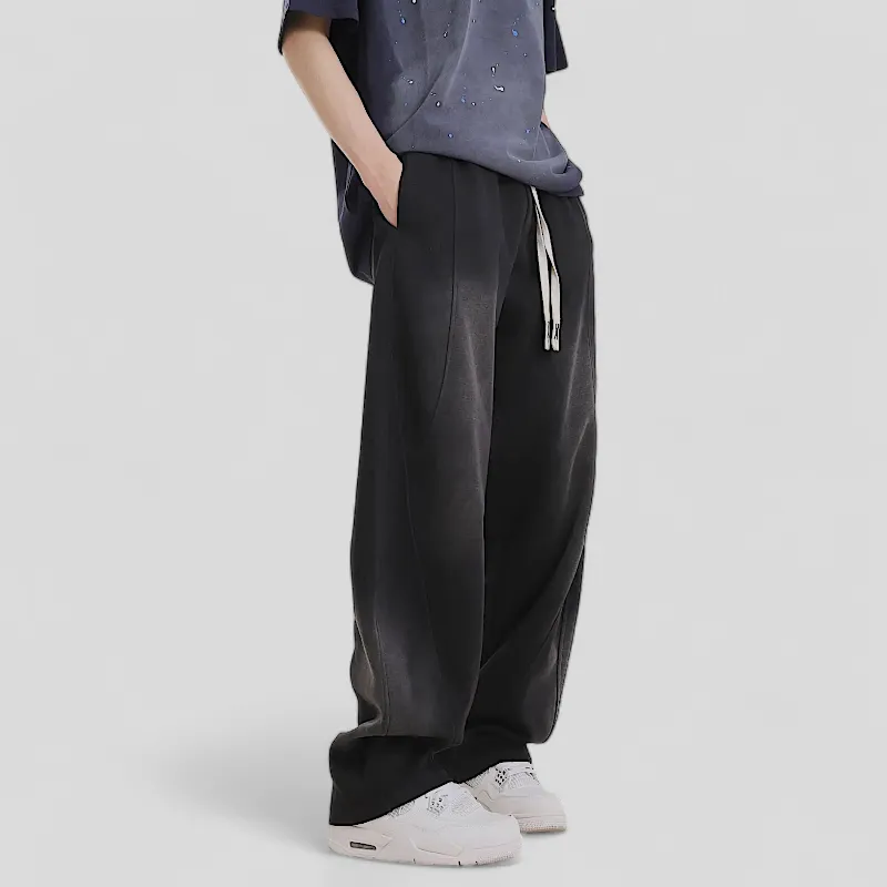 Double knit baggy joggers with spray dye