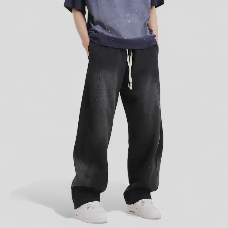 Double knit baggy joggers with spray dye