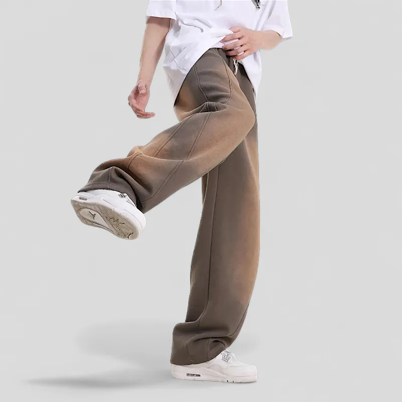 Double knit baggy joggers with spray dye