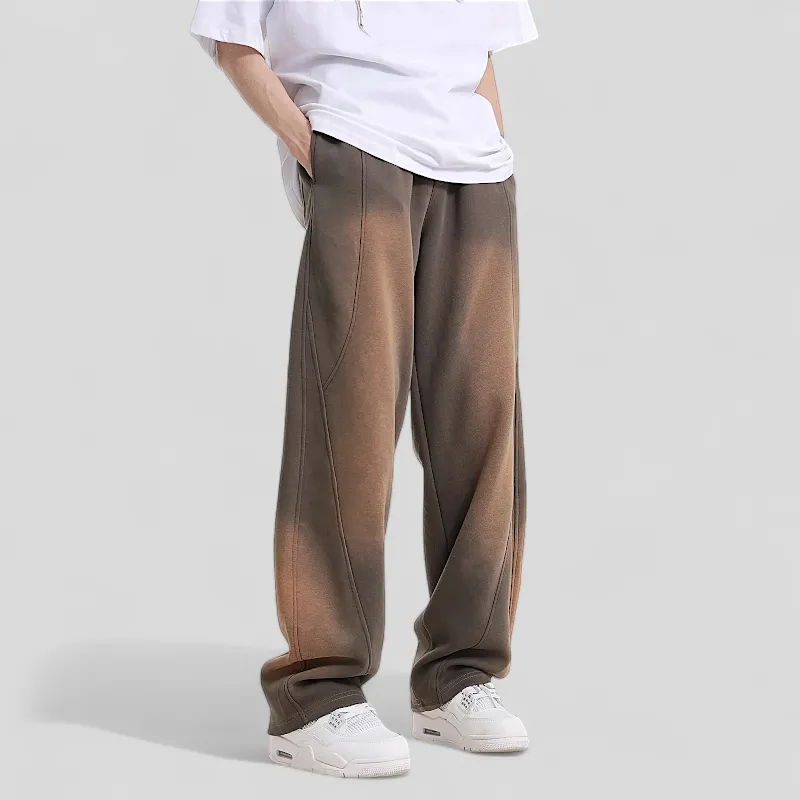 Double knit baggy joggers with spray dye