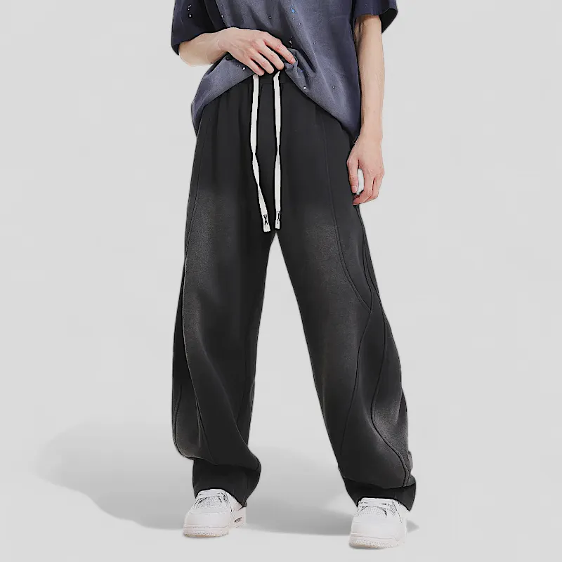 Double knit baggy joggers with spray dye
