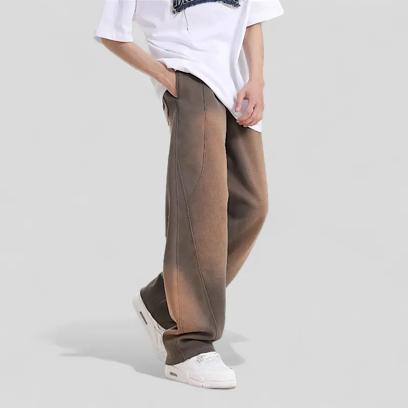Double knit baggy joggers with spray dye