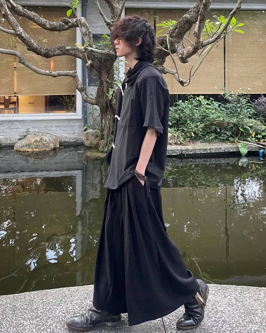 Draped Wide Flared Pants YMN0017