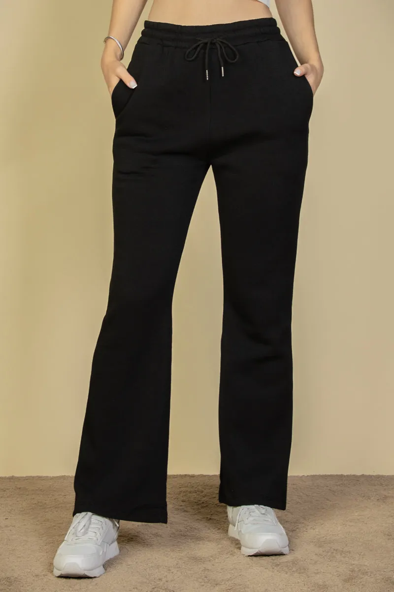 Drawstring Waist Slant Pocket Sweatpants