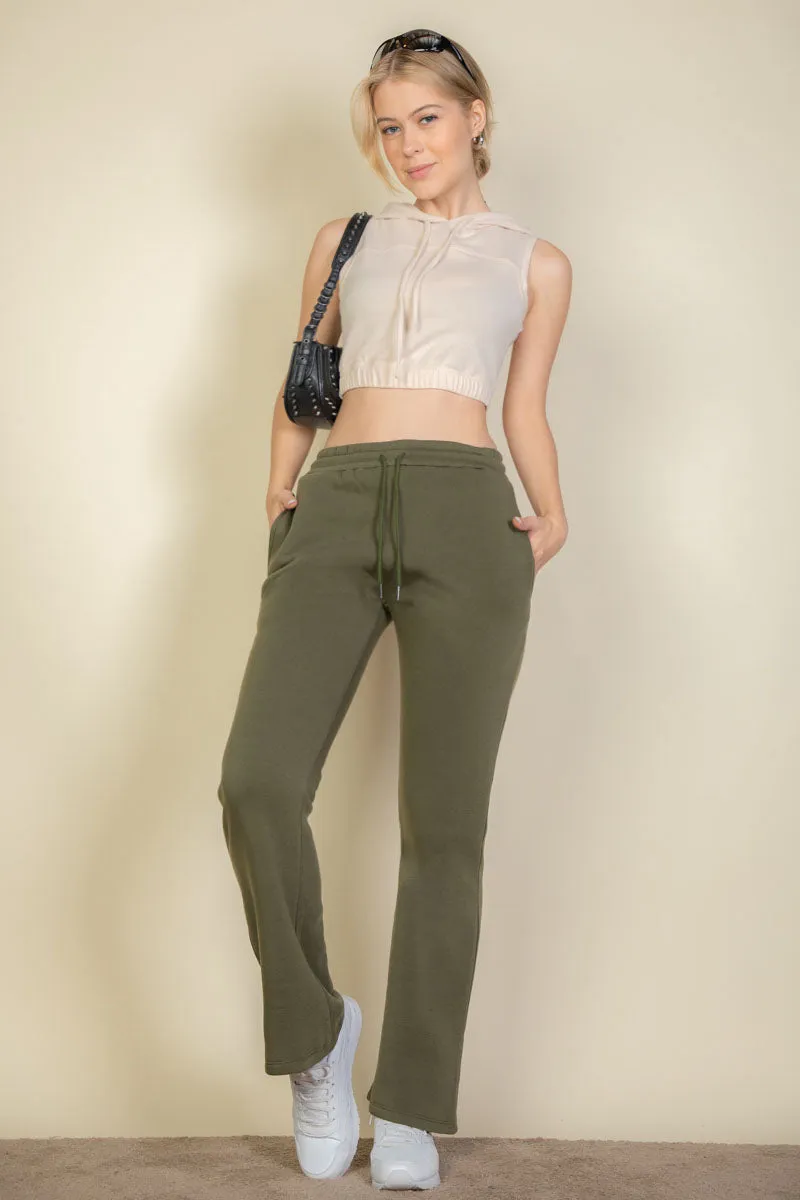 Drawstring Waist Slant Pocket Sweatpants