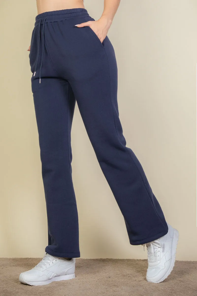 Drawstring Waist Slant Pocket Sweatpants