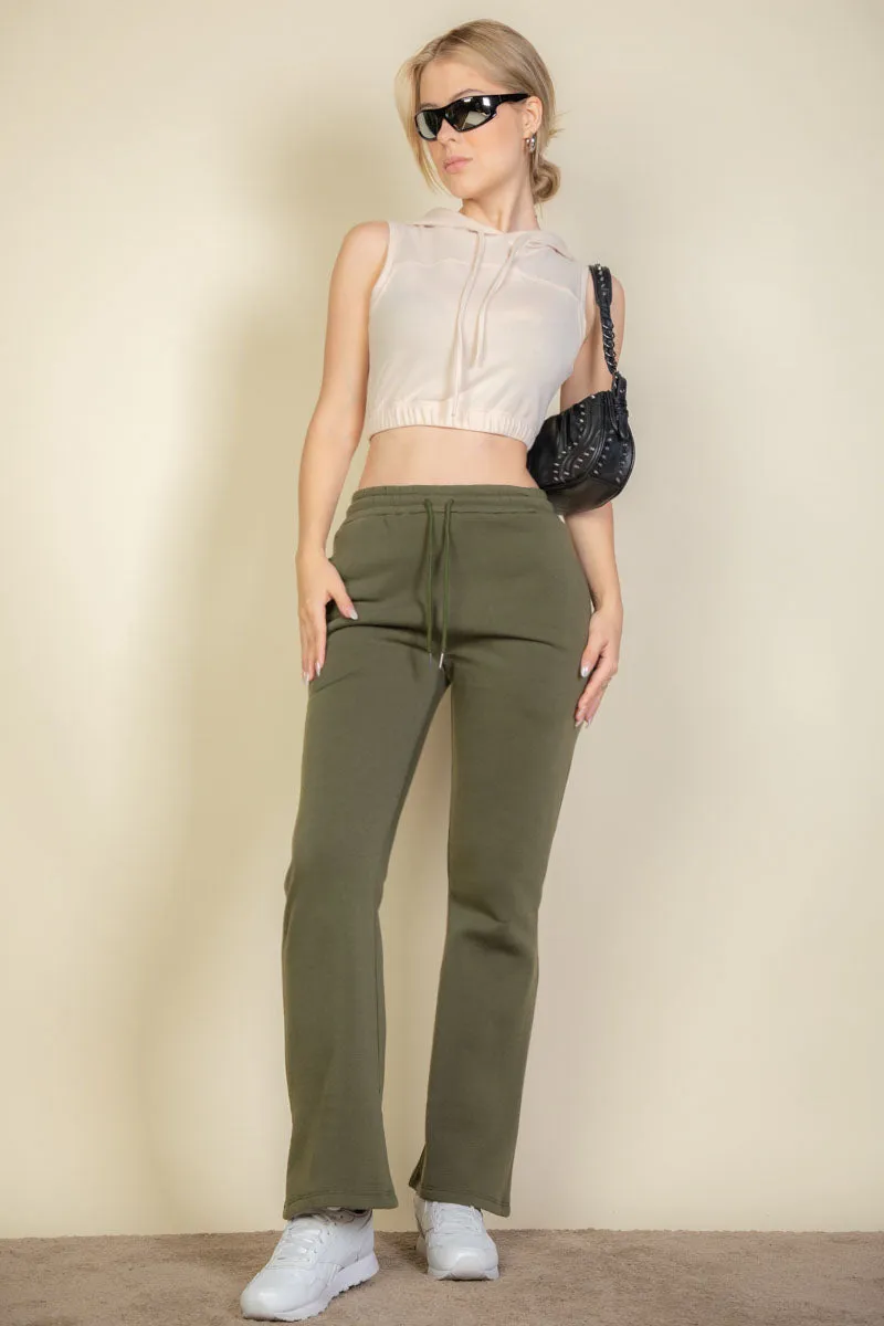 Drawstring Waist Slant Pocket Sweatpants