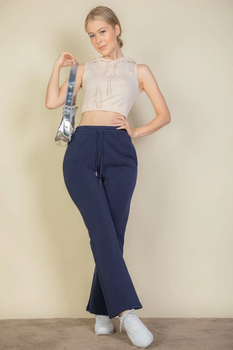 Drawstring Waist Slant Pocket Sweatpants
