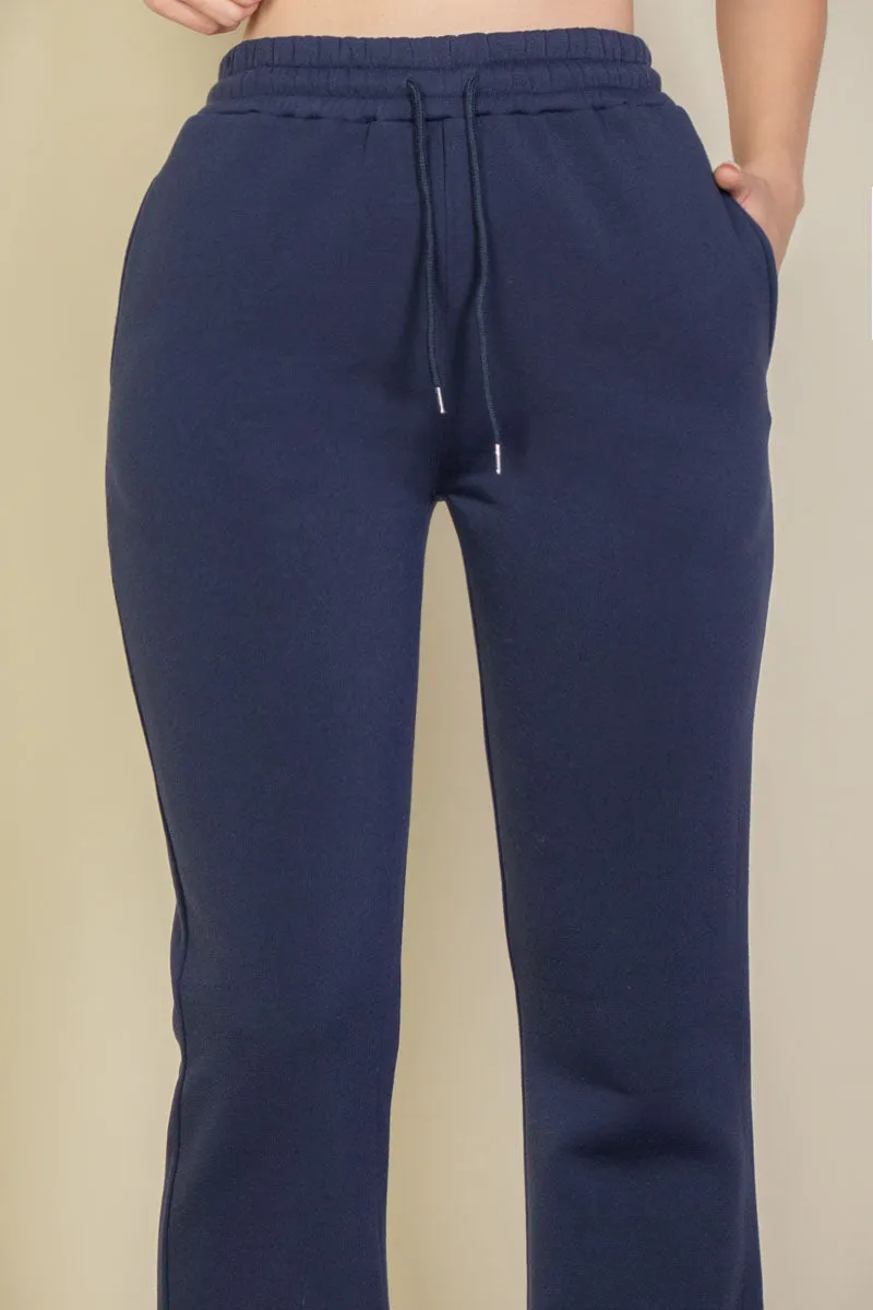 Drawstring Waist Slant Pocket Sweatpants