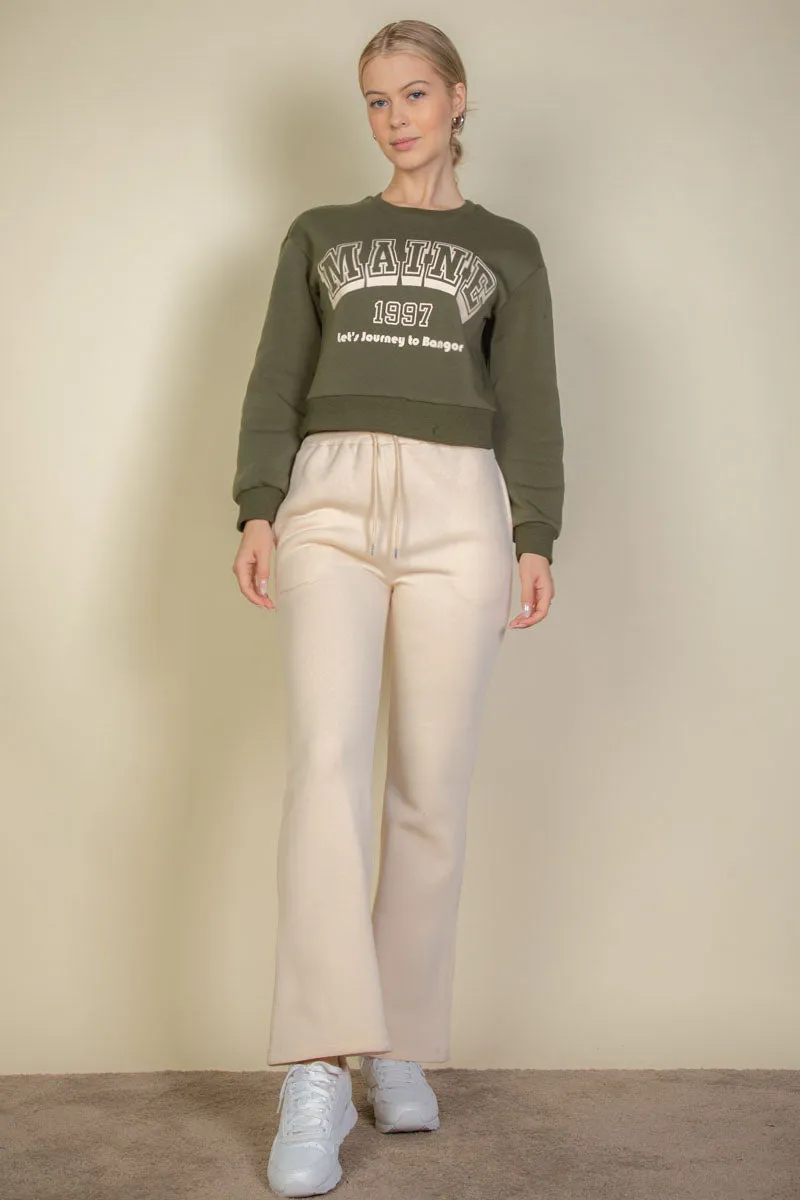 Drawstring Waist Slant Pocket Sweatpants