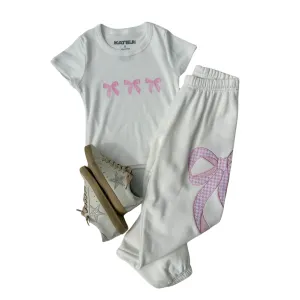 Dylan Bow Pants Vintage White/Pink Seer
