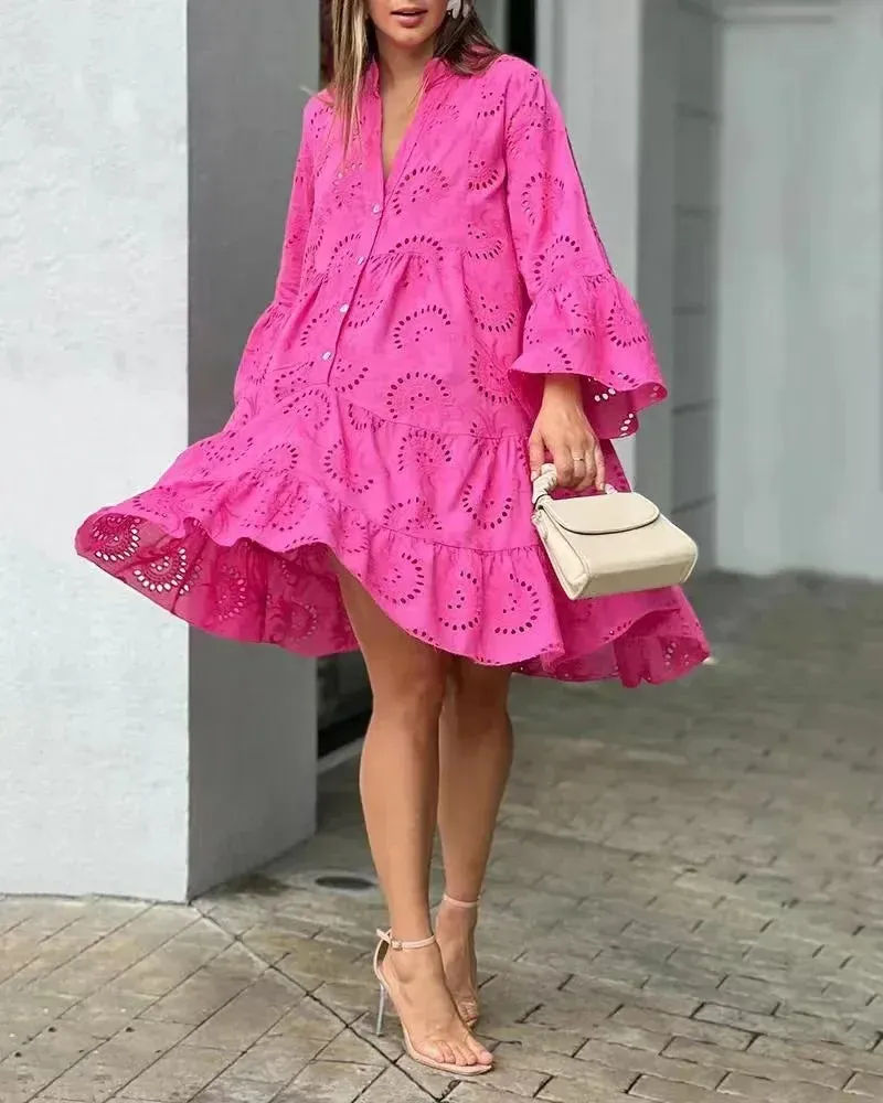 Elegant Embroidery Mini Dress