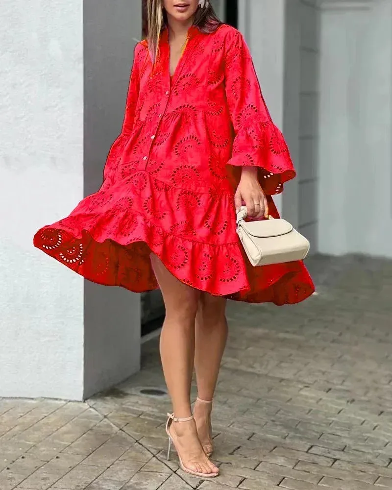 Elegant Embroidery Mini Dress