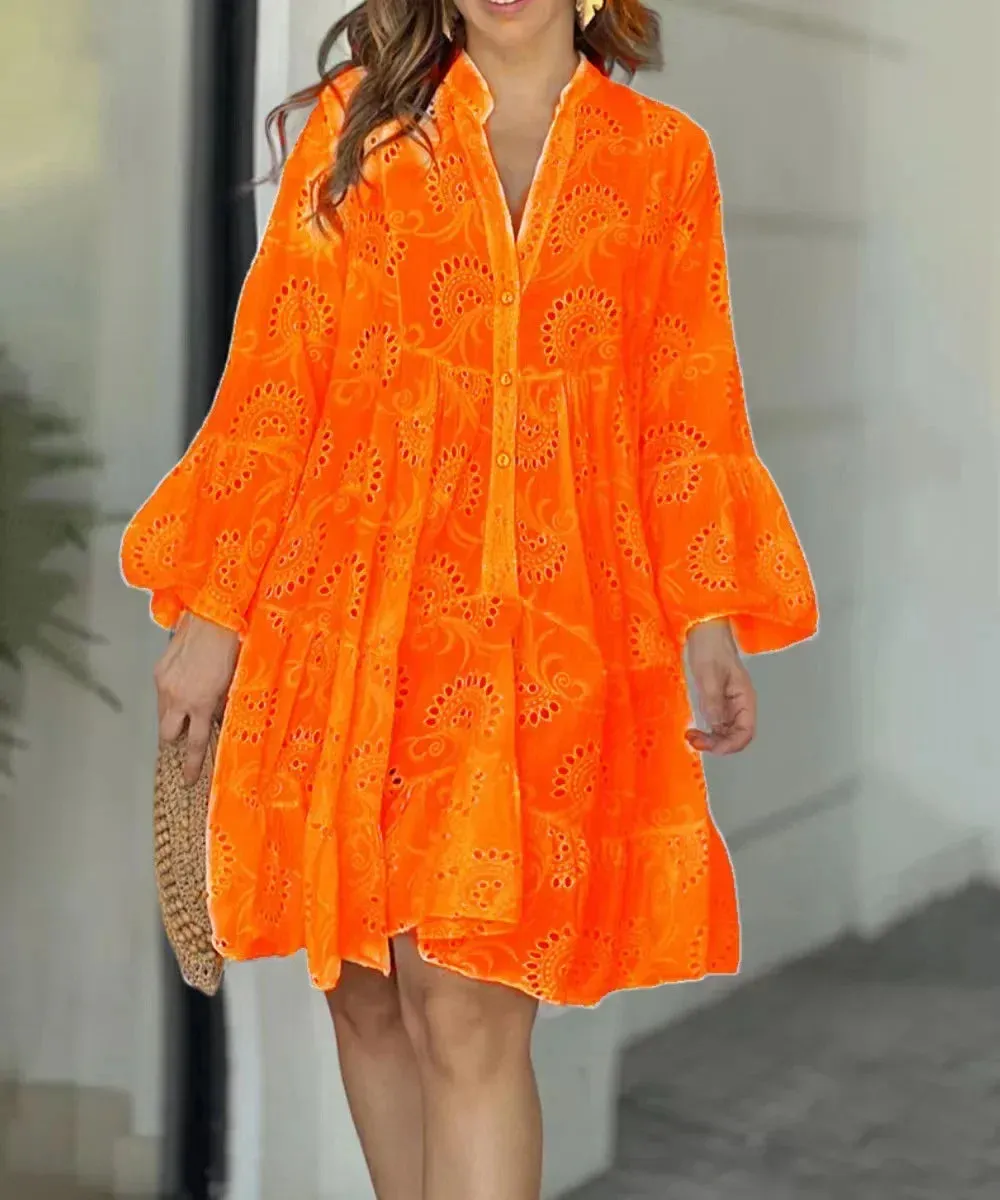 Elegant Embroidery Mini Dress