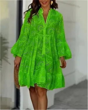 Elegant Embroidery Mini Dress