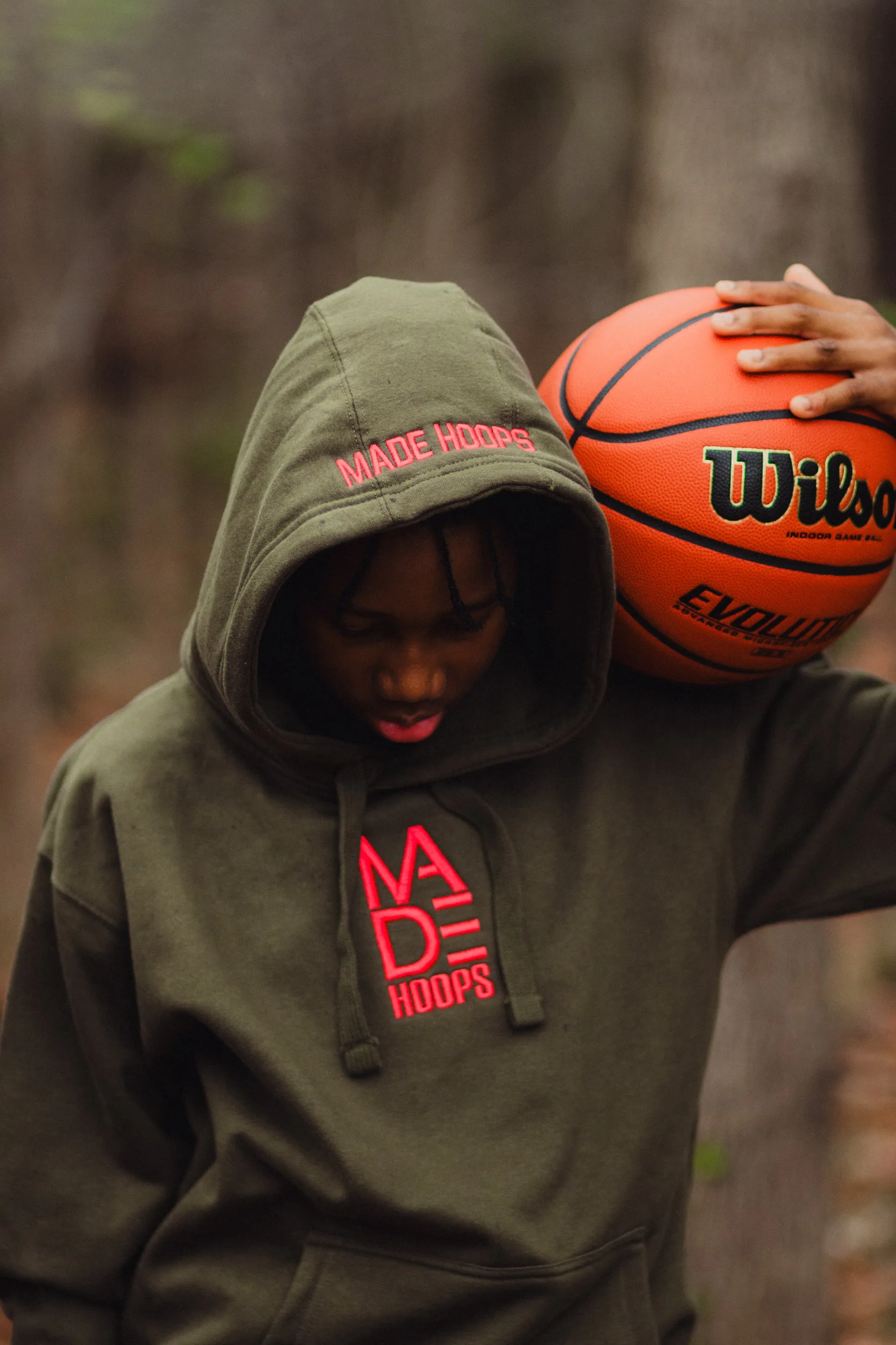 Essential Embroidered Logo Hoodie | Lava