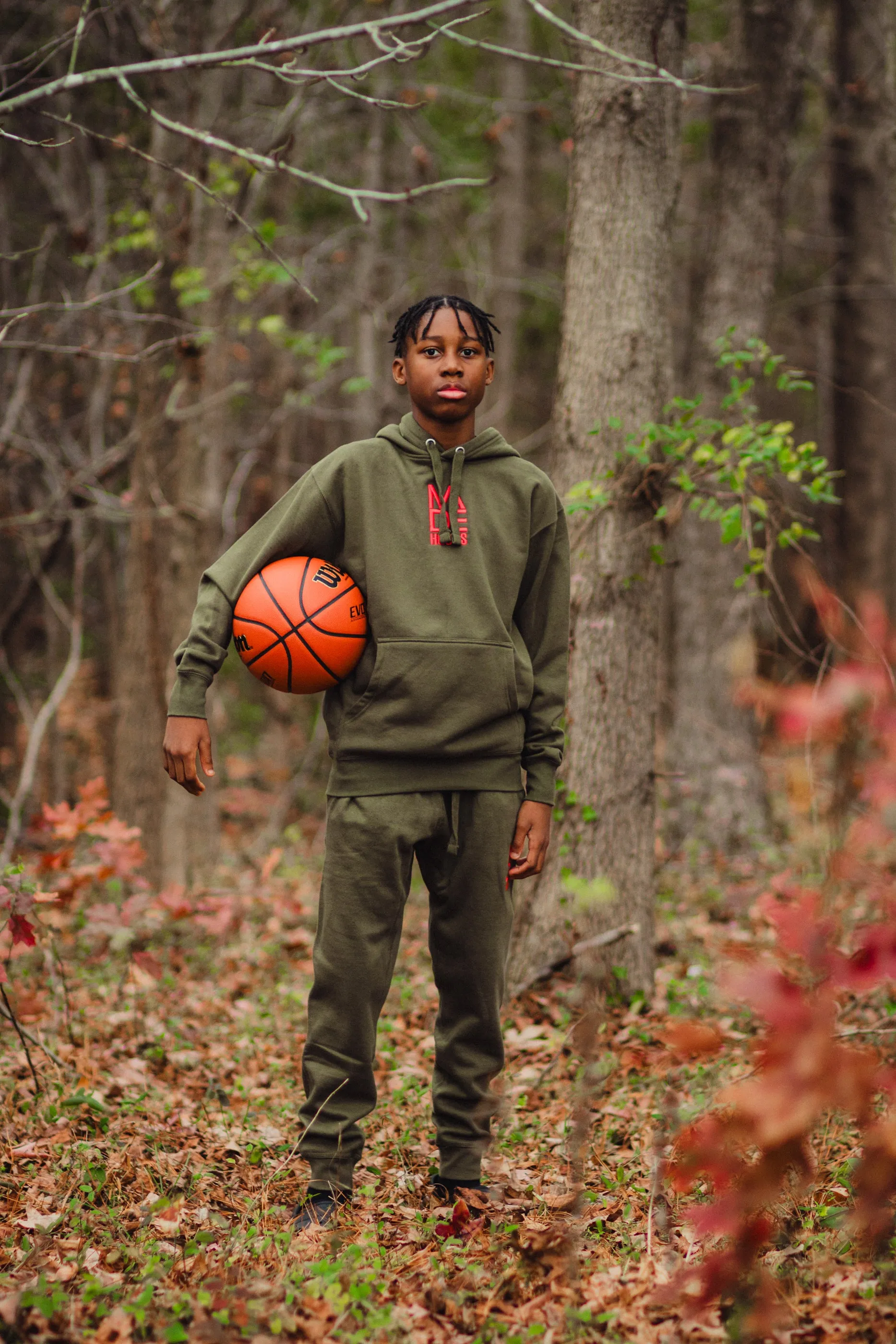 Essential Embroidered Logo Hoodie | Lava
