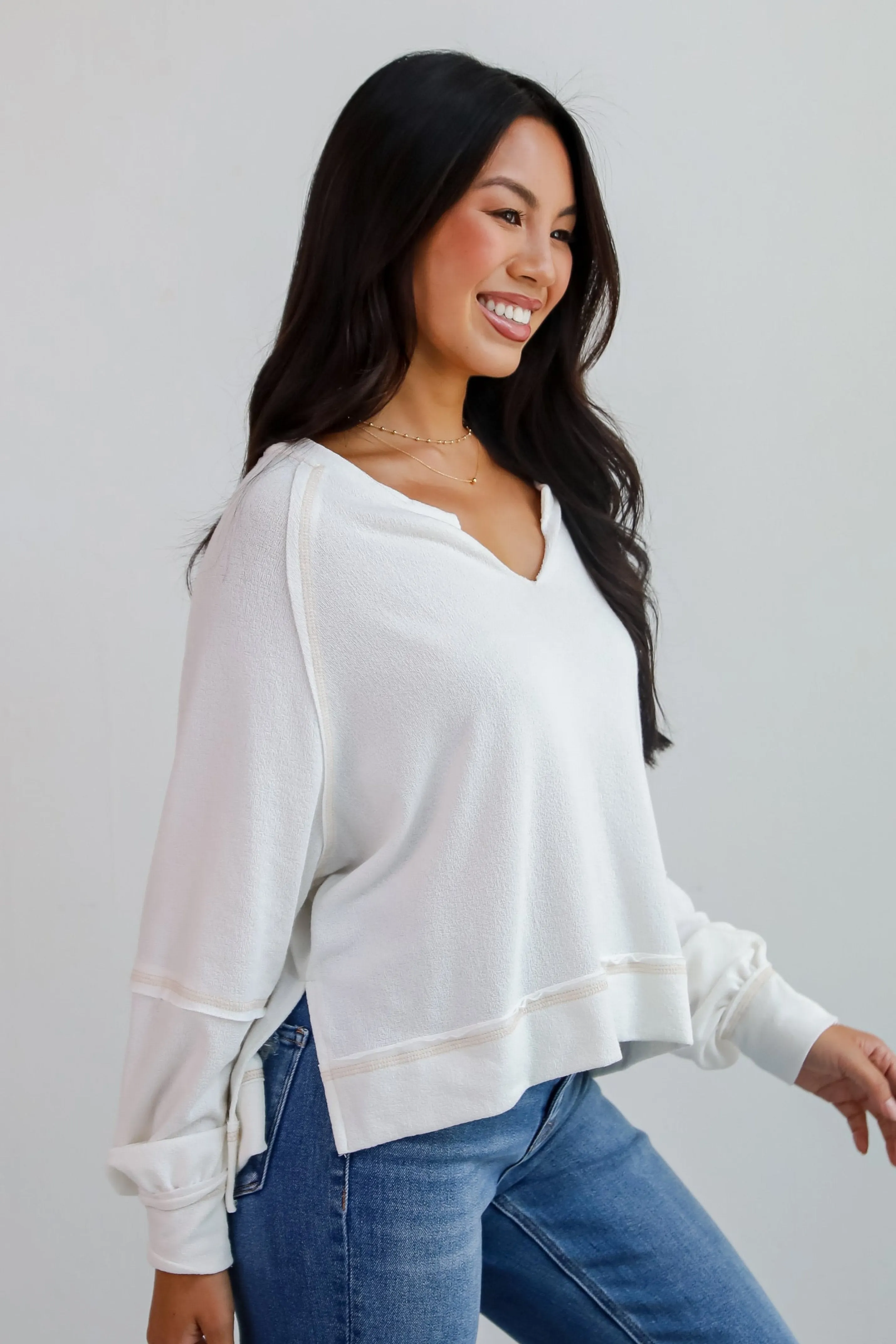 FINAL SALE - Comfy Passion White Terry Cloth Top