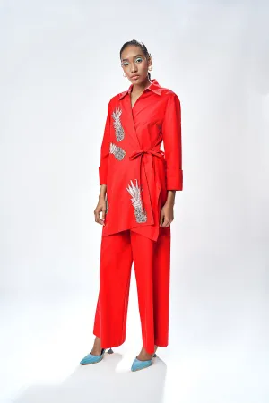 FLARED PANTS OF ( PINEAPPLE CROSS SHIRT )