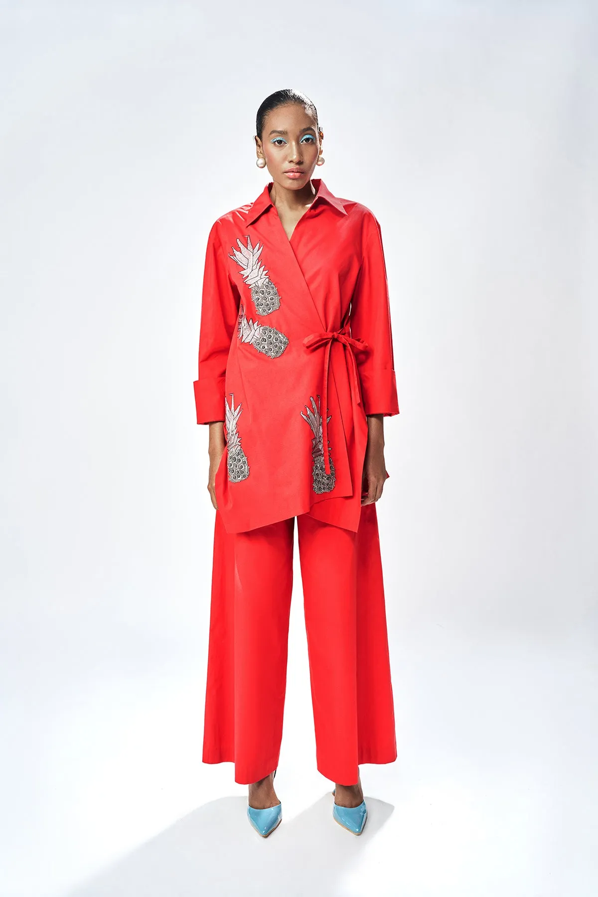 FLARED PANTS OF ( PINEAPPLE CROSS SHIRT )