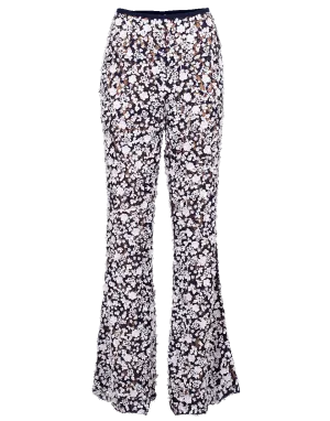 Floral Embroidered Flare Pant