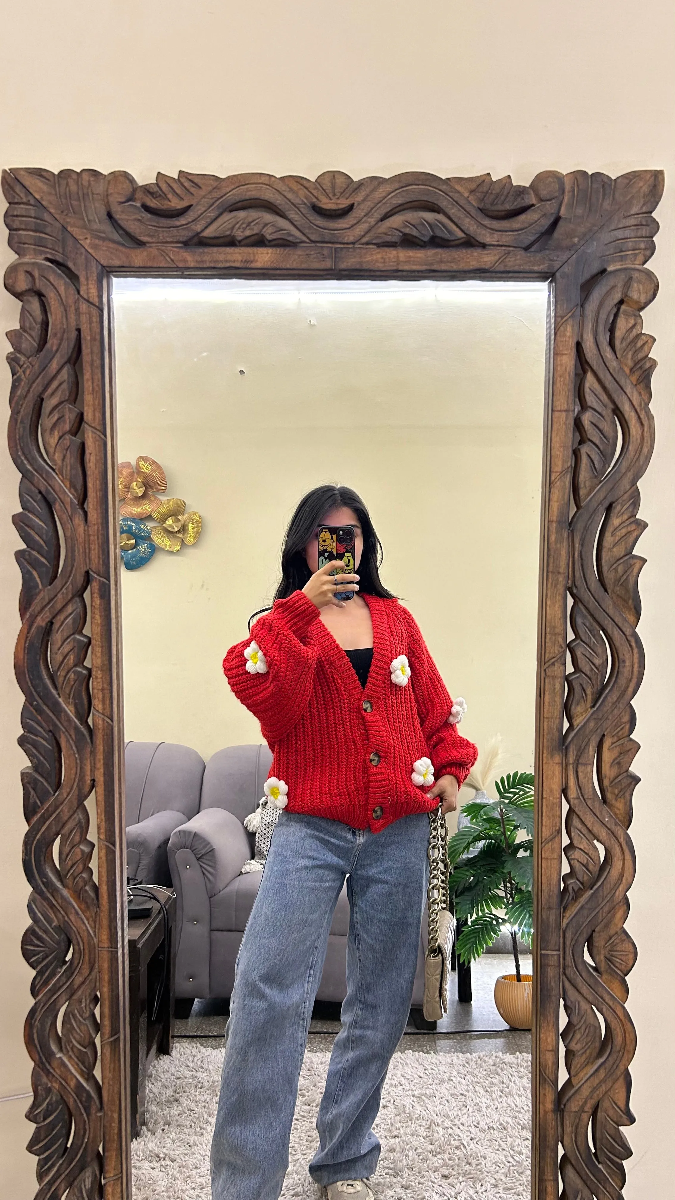 Flower sweater L