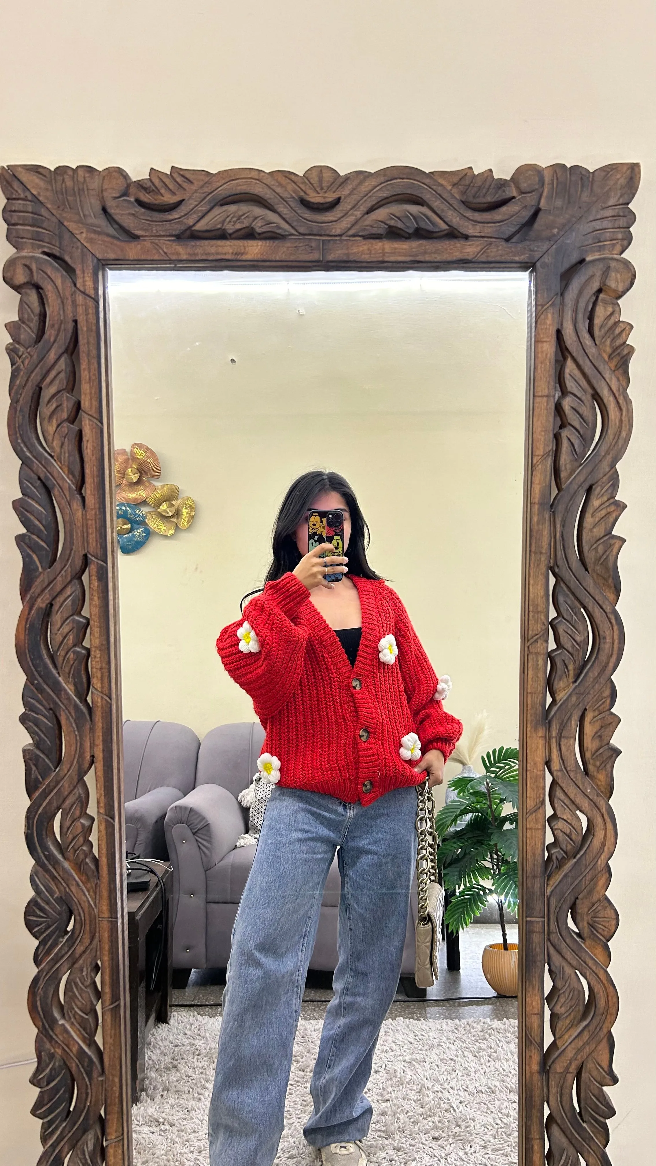 Flower sweater L
