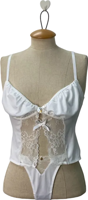 Forever and a Day White Lace Bodysuit UK 10