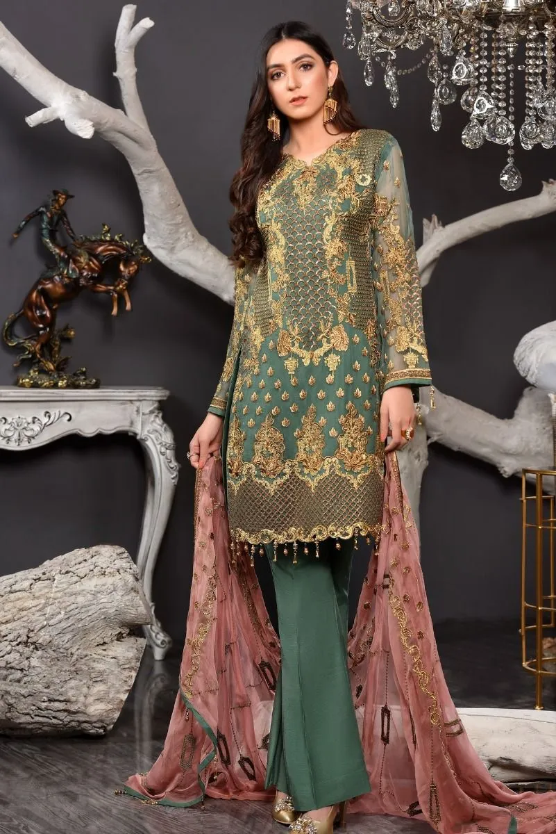 Formal Wear Womens In Green Colour # P2604