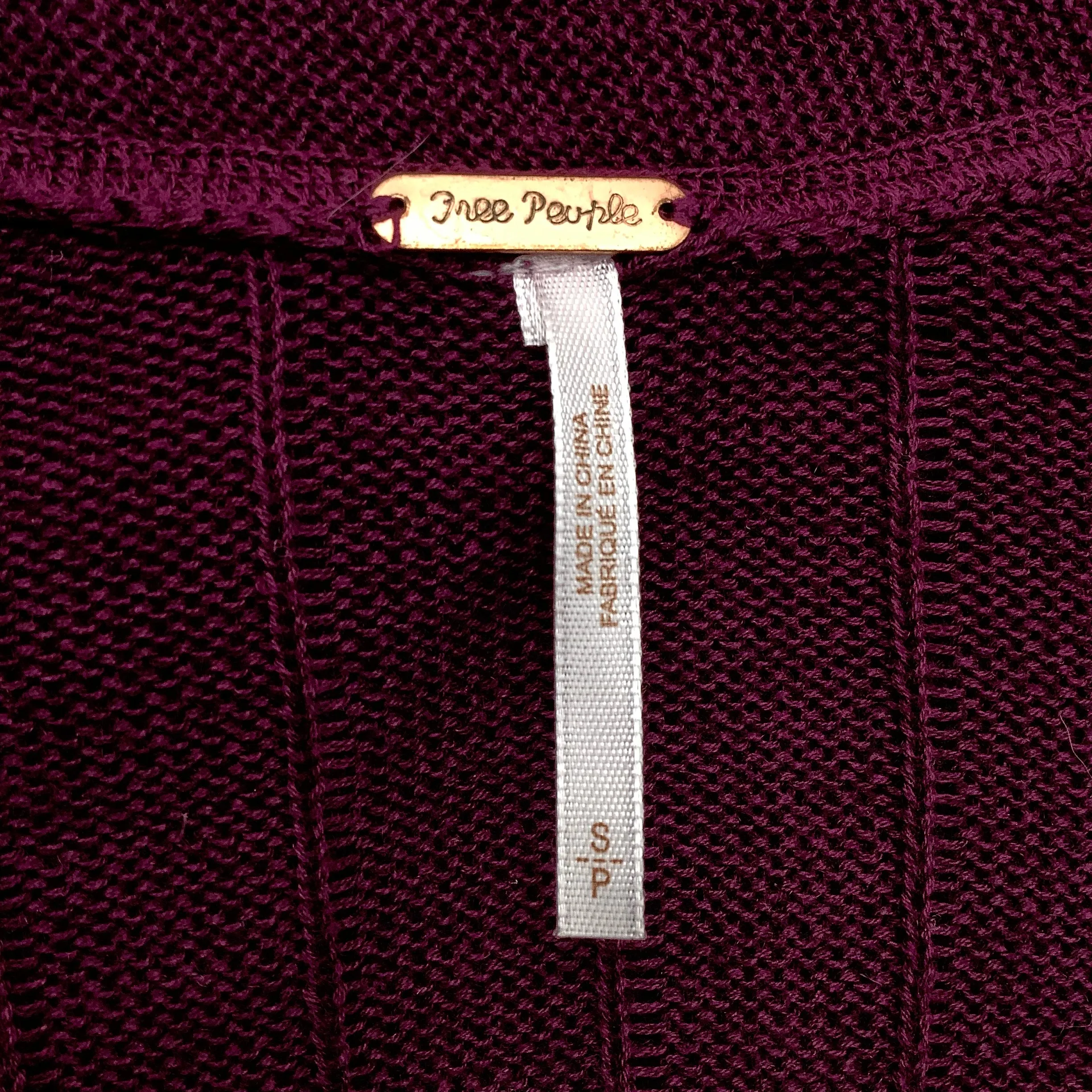 Free People Maroon Cardigan S/P