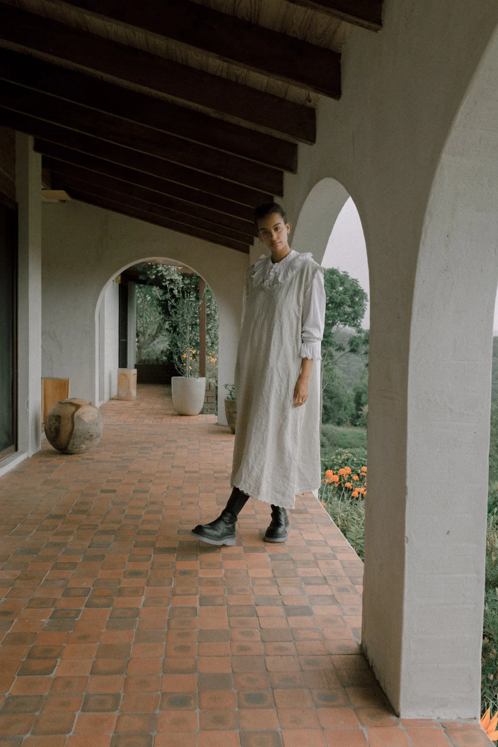 French Heritage Slip. Natural Linen