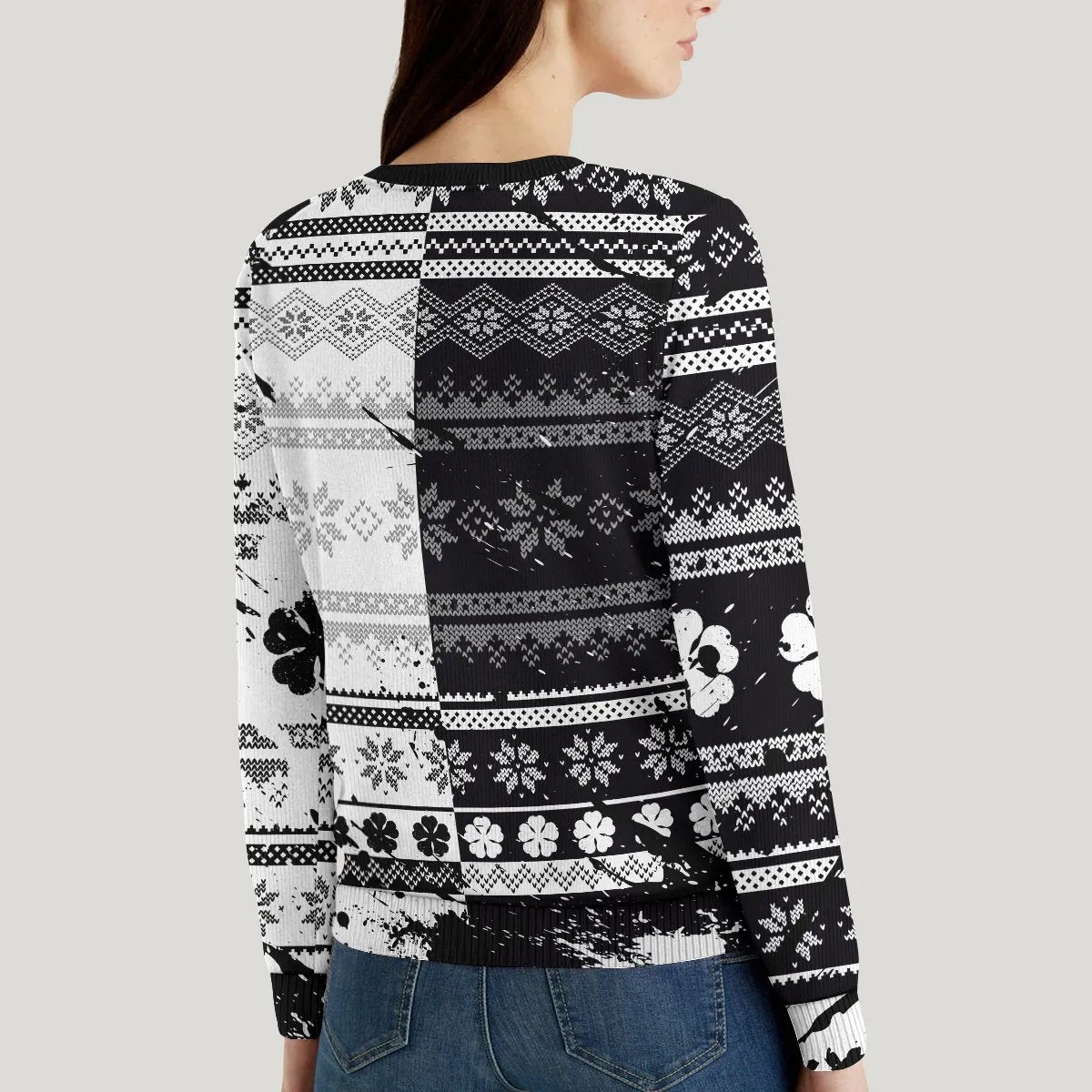 Giftngon - Five-Leaf Clover Unisex Wool Sweater