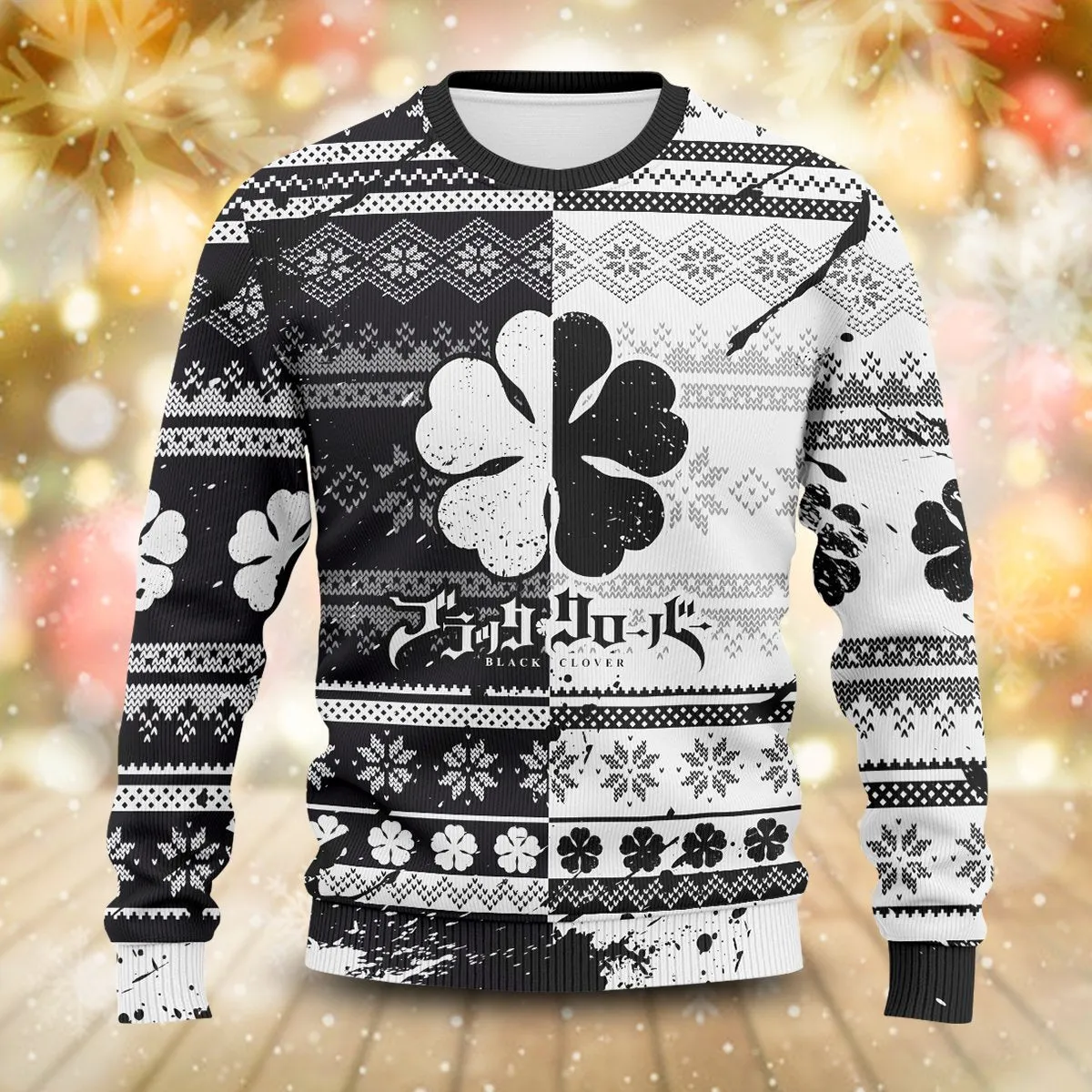 Giftngon - Five-Leaf Clover Unisex Wool Sweater