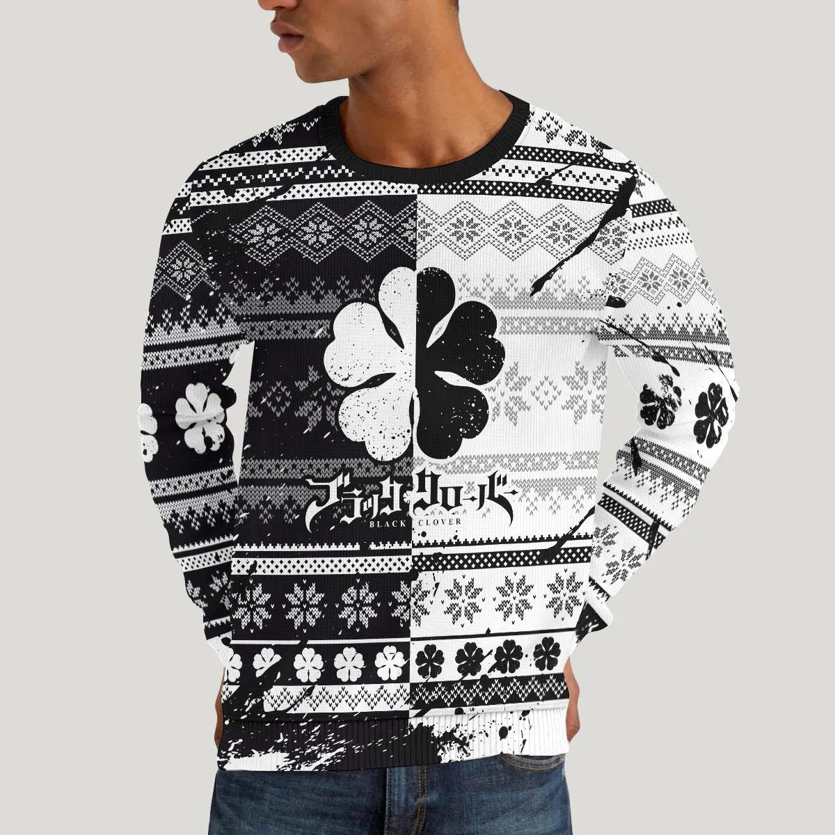 Giftngon - Five-Leaf Clover Unisex Wool Sweater