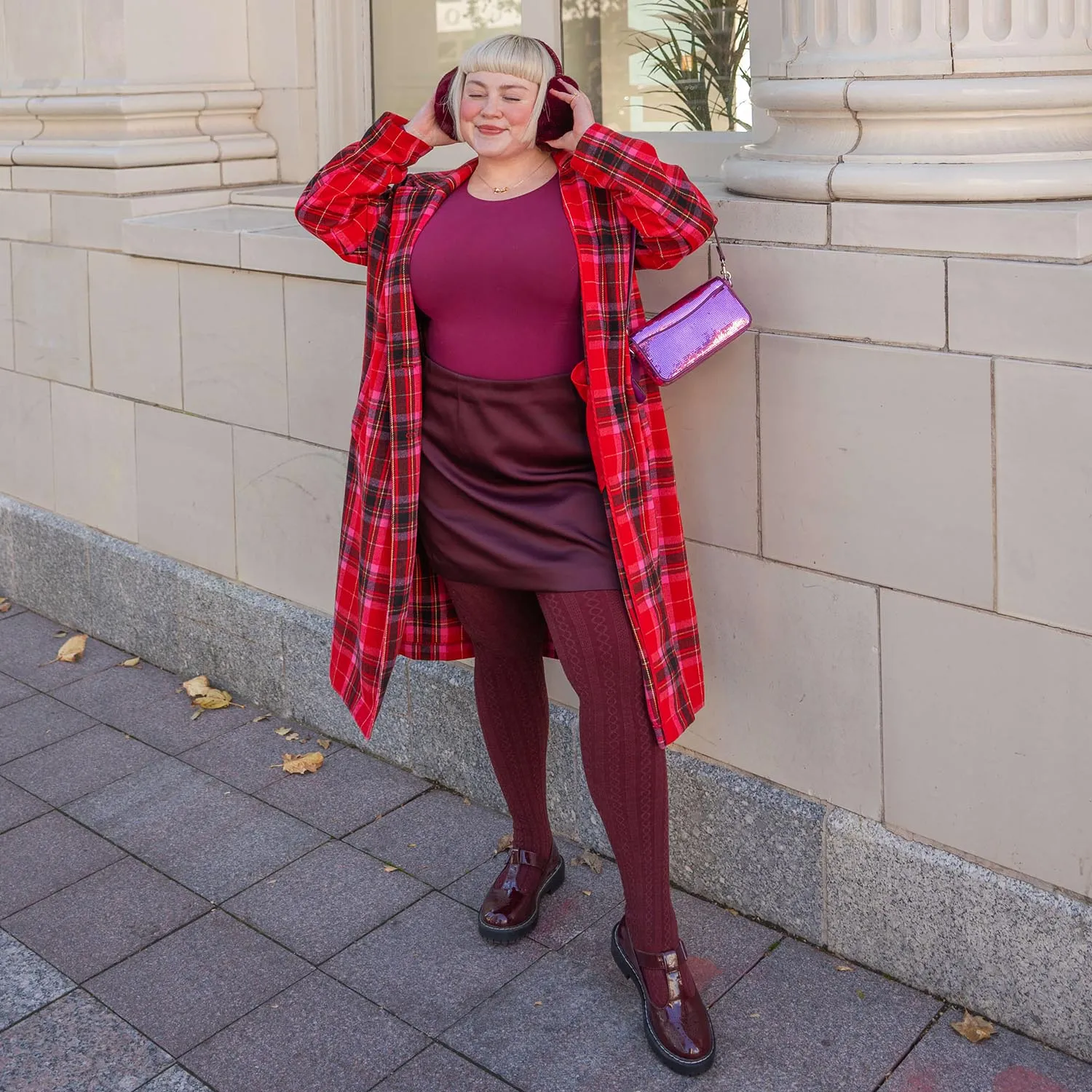 Grannies Cable Knit Wool Tights V2 - Roast