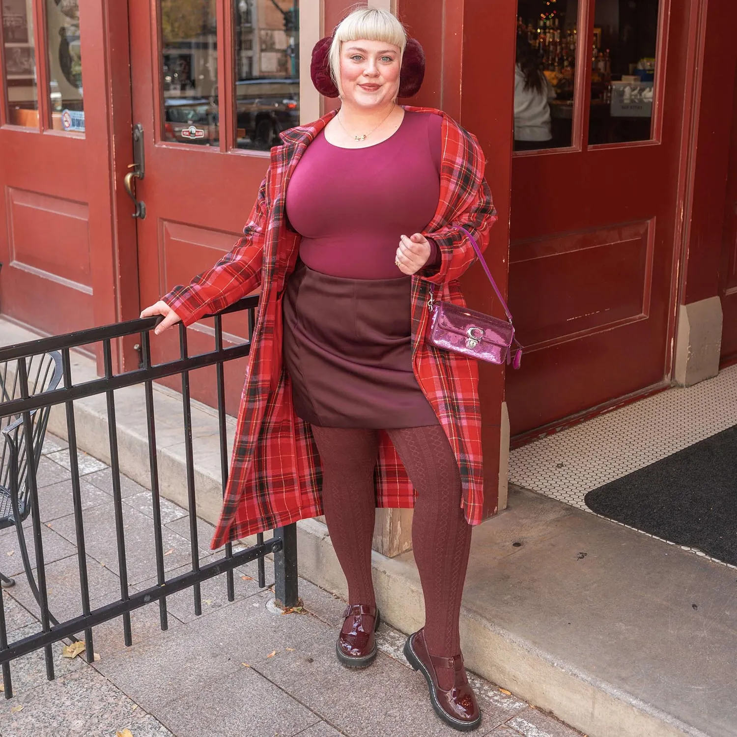 Grannies Cable Knit Wool Tights V2 - Roast