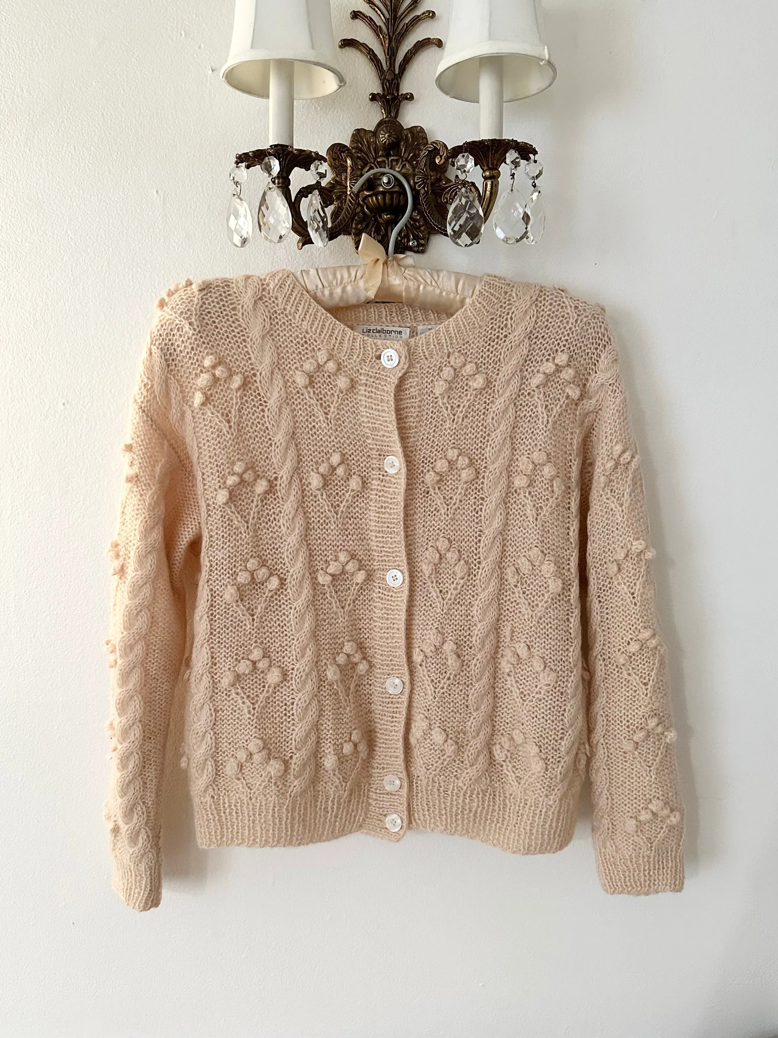 Hand Knit Mohair Pom Pom Sweater (M)