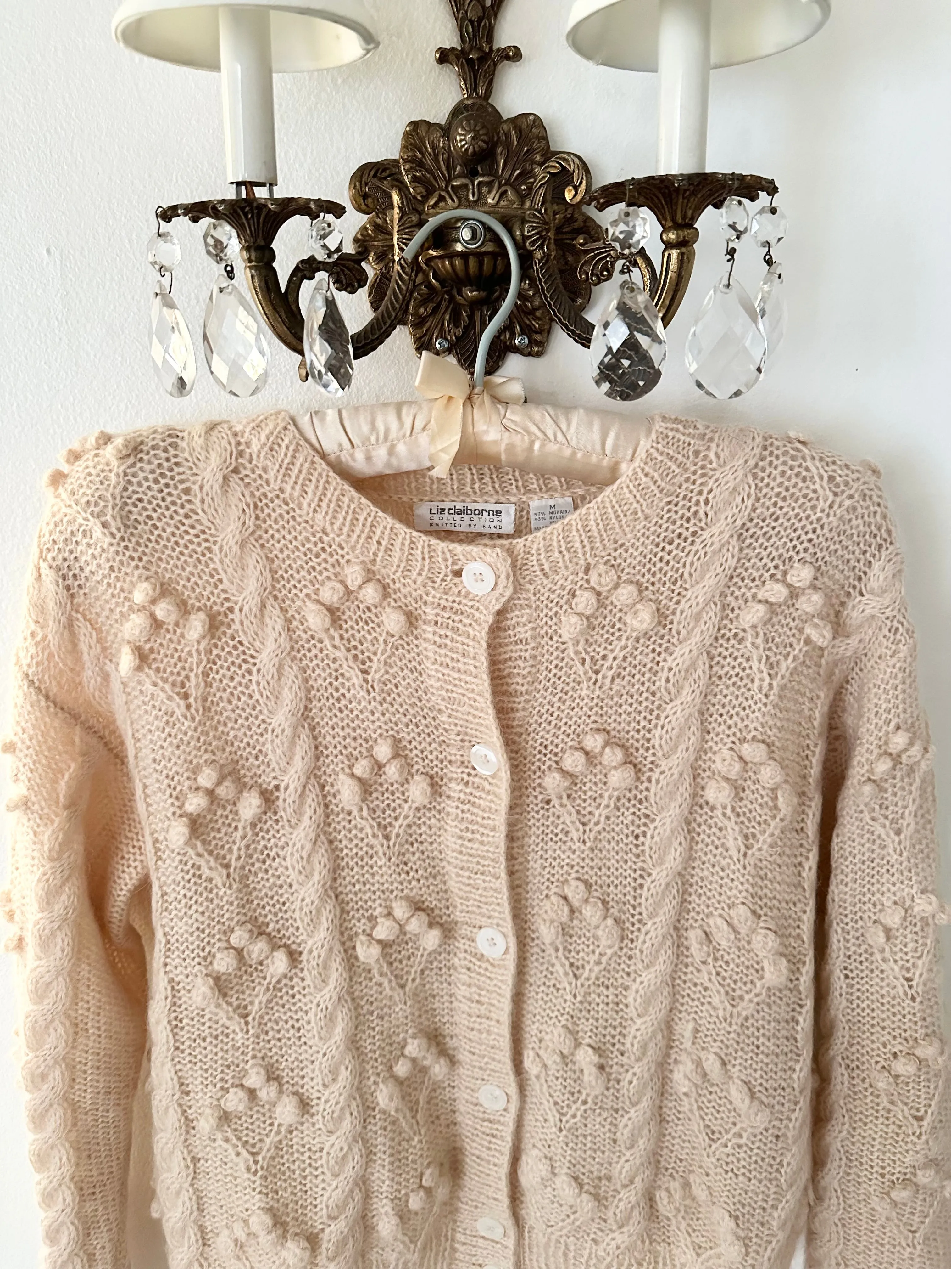 Hand Knit Mohair Pom Pom Sweater (M)