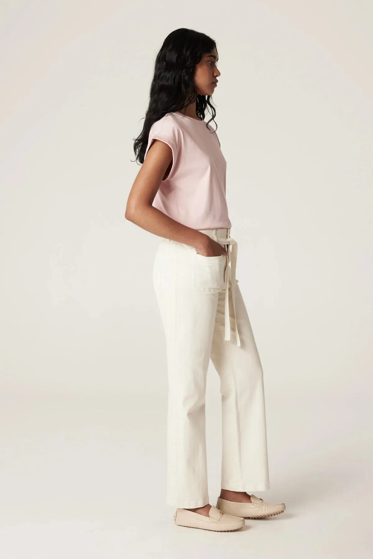 Harper Drill Pant | Ecru