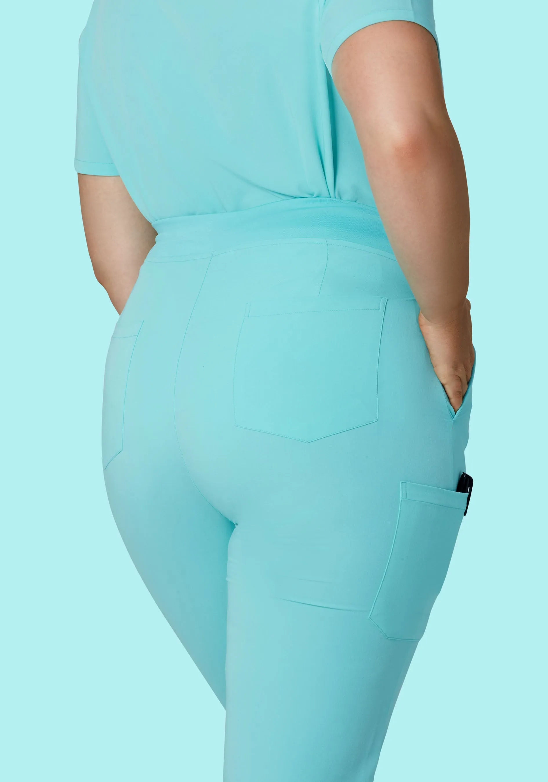 High Waisted Joggers Aqua
