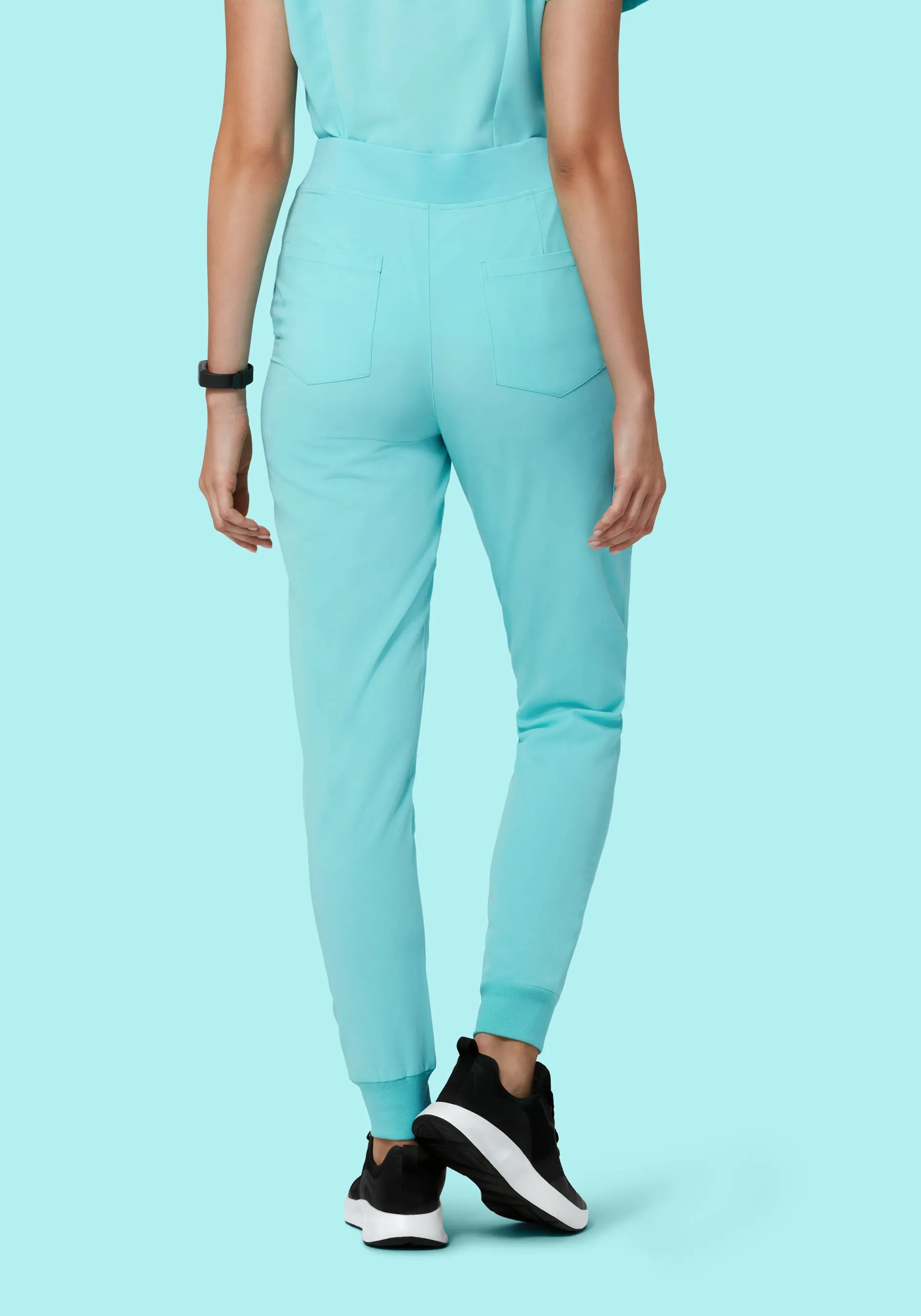 High Waisted Joggers Aqua