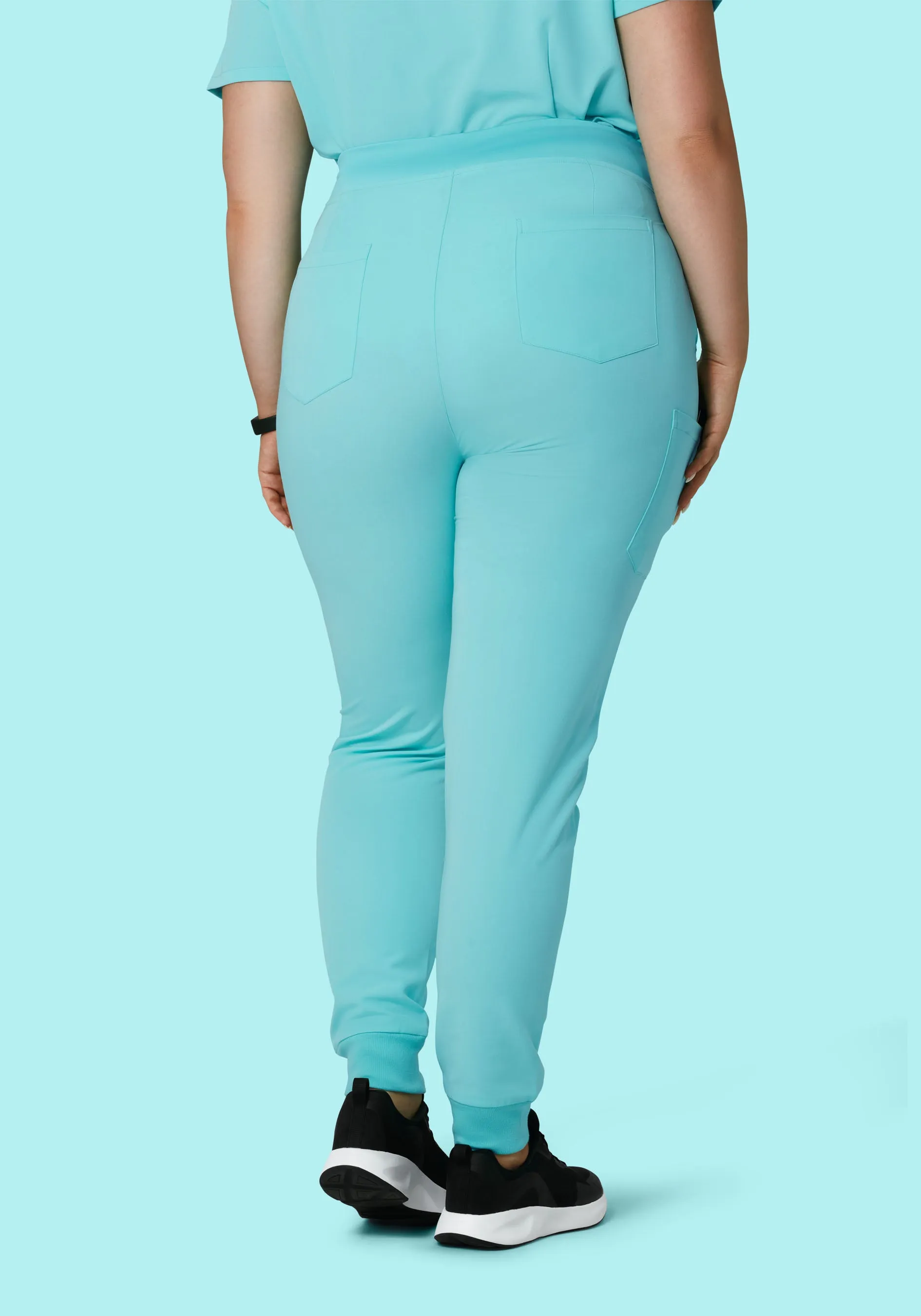 High Waisted Joggers Aqua