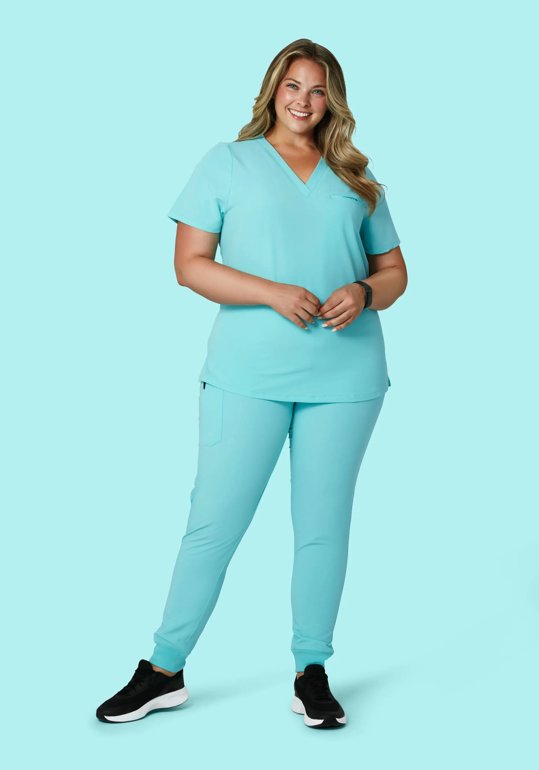 High Waisted Joggers Aqua