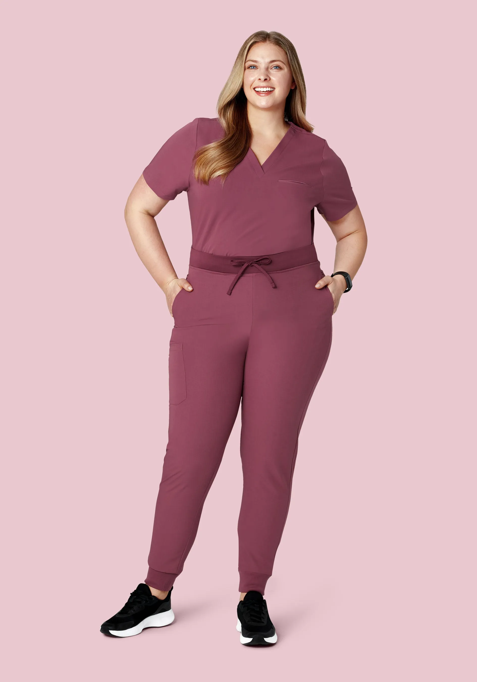 High Waisted Joggers Deep Mauve