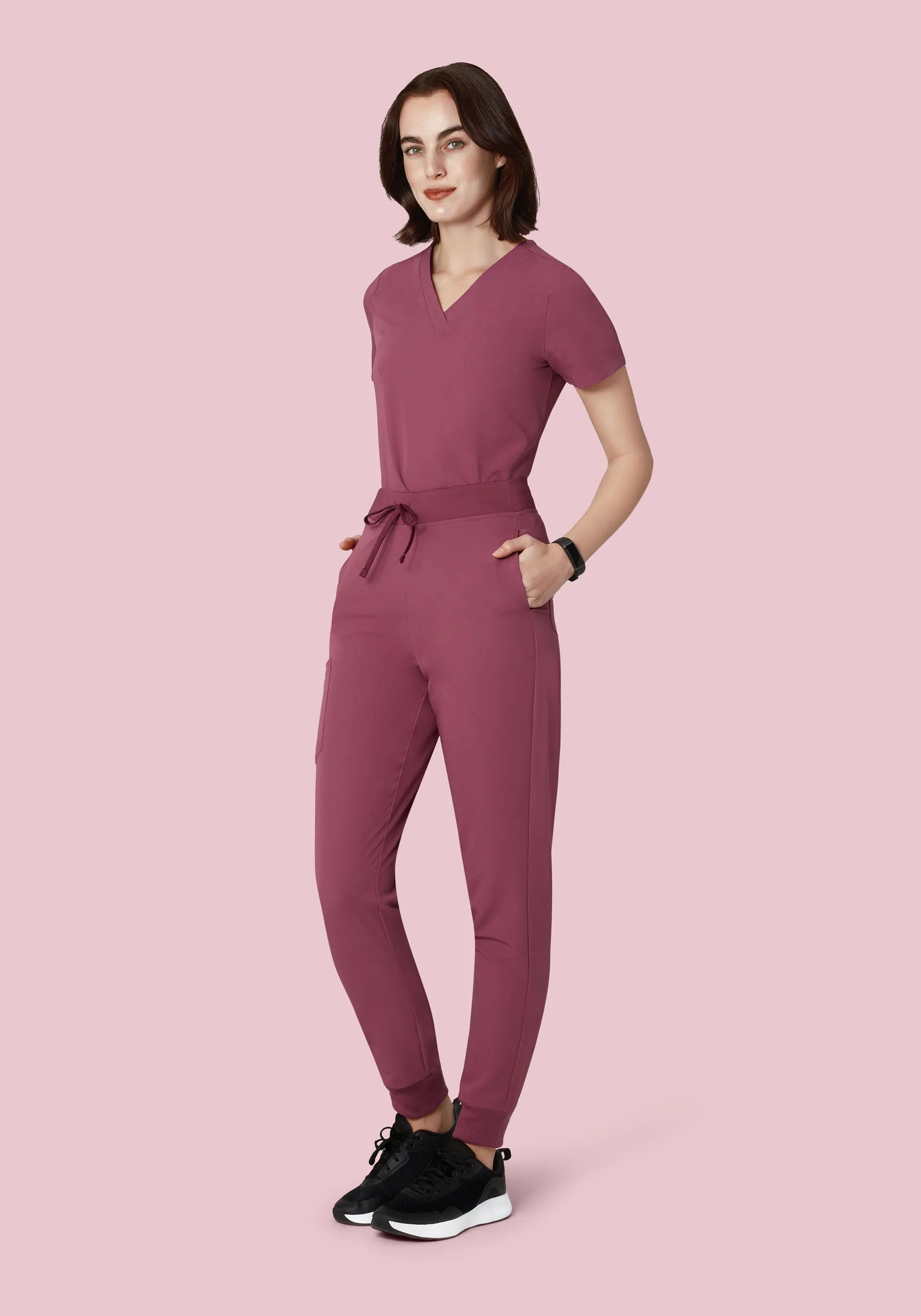 High Waisted Joggers Deep Mauve