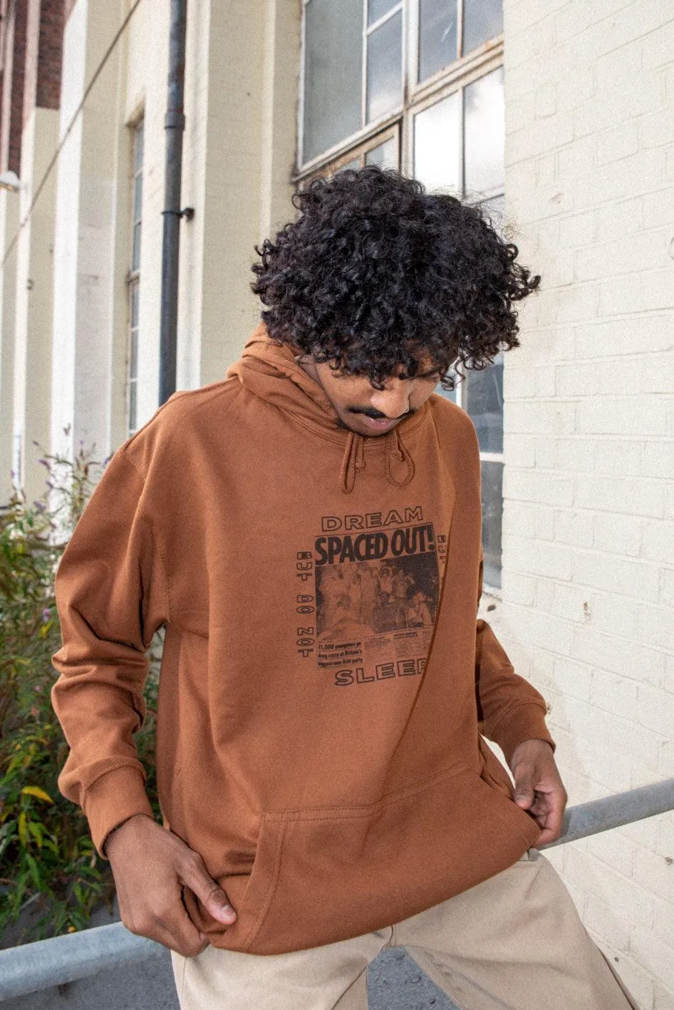 Hoodie in Caramel Toffee With Spaced Out! Print