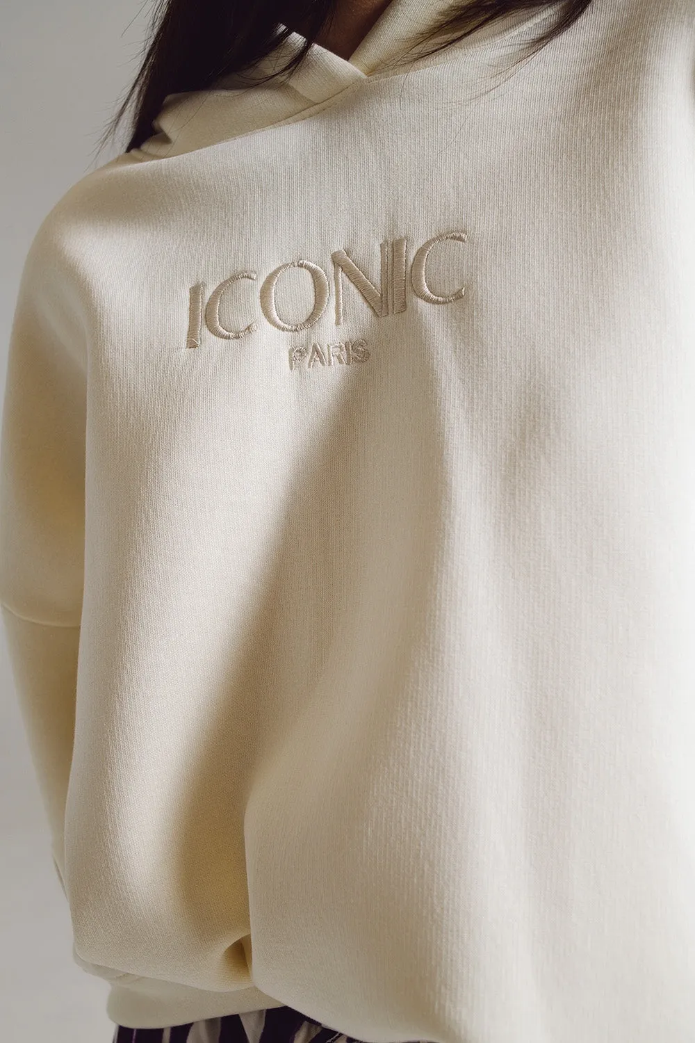 Iconic oversized hoodie in white