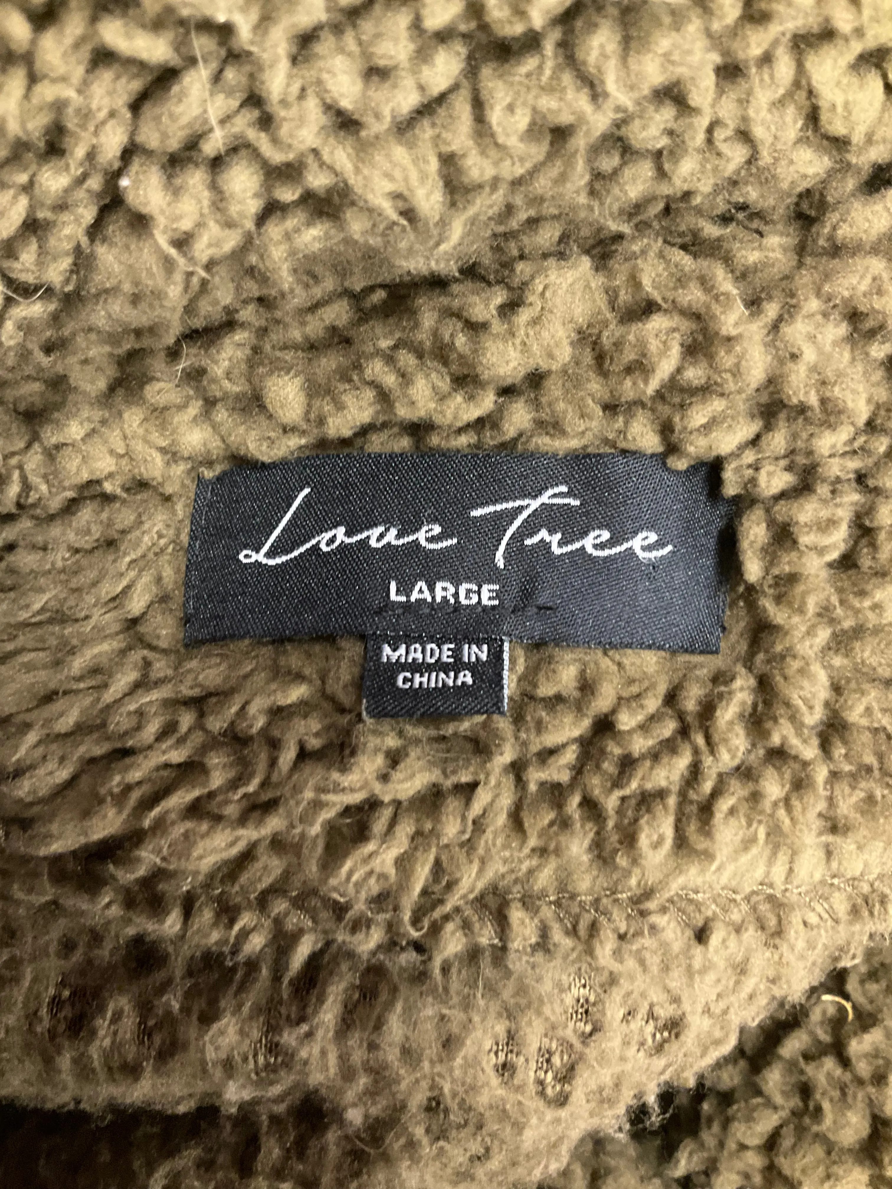 Jacket Faux Fur & Sherpa By Love Tree In Green, Size: L