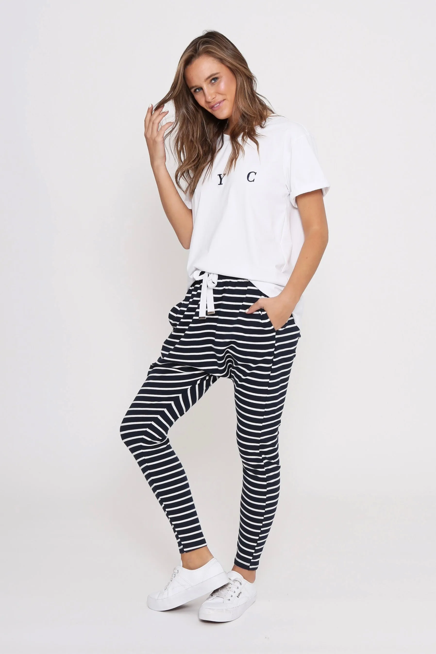 Jordan Joggers - Navy/White Stripe