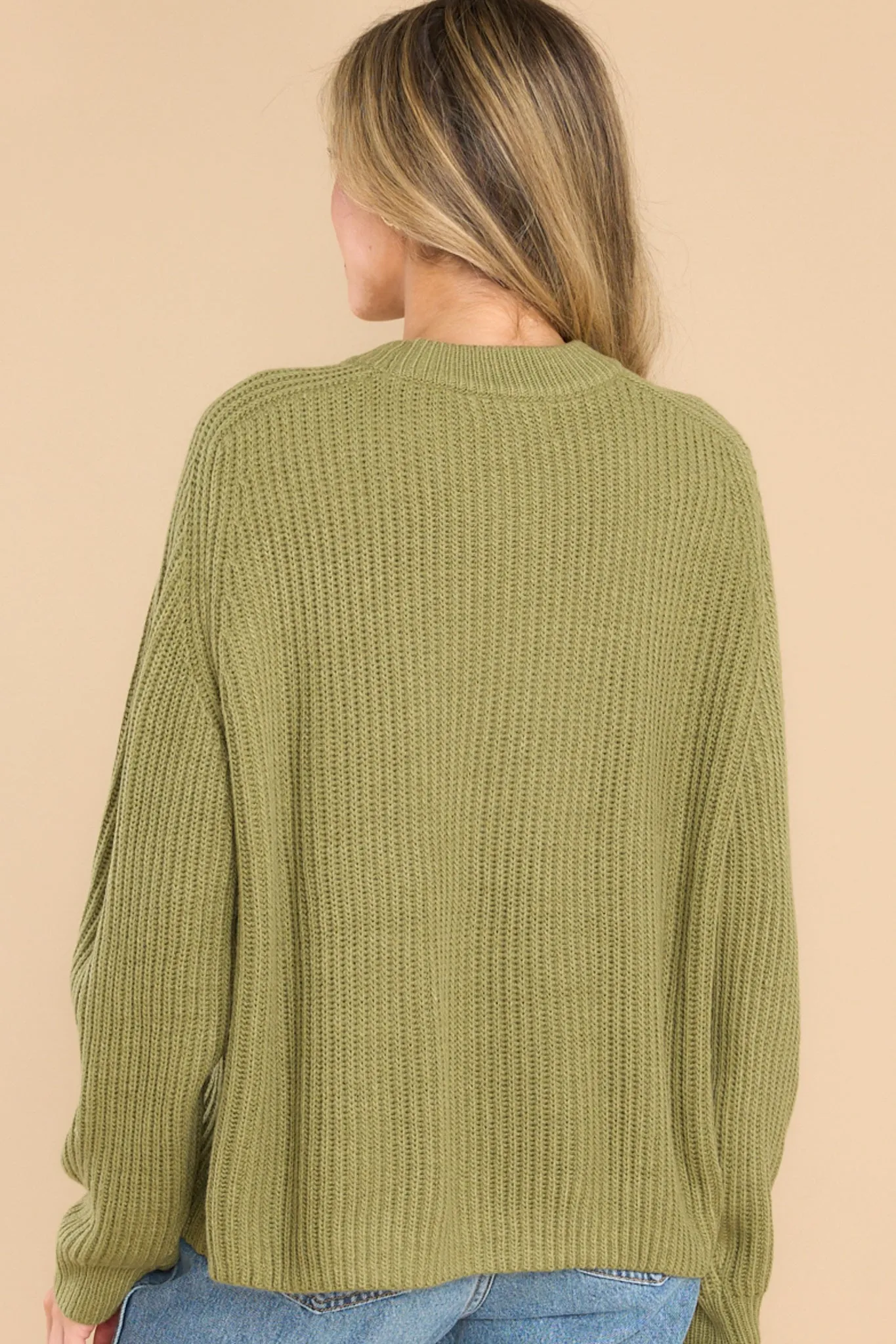 Just A Thought Light Olive Sweater